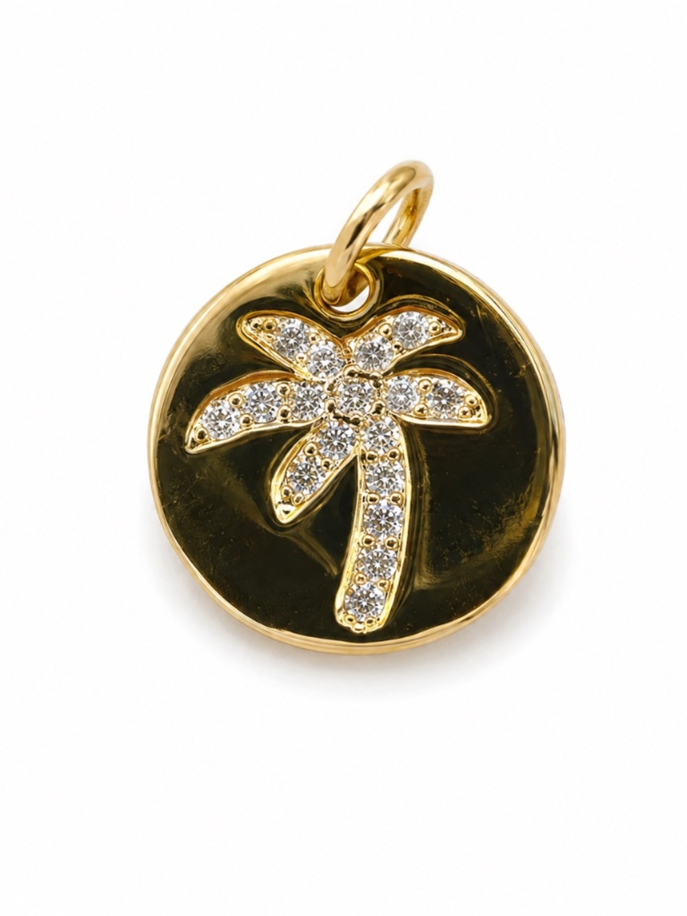 NWT Gold-Tone CZ Palm Tree Pendant